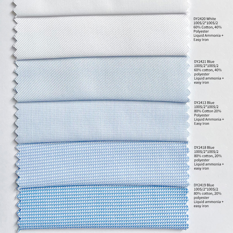 Liquid Ammonia Ready-Made Garments, Easy-To-Iron Shirt Fabrics, Cotton-Polyester Blended High-End Business Dress Clothing Fabrics
